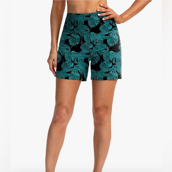 Pants - G Gradual High Waisted Swim Board Shorts – Leaf Print – Size M – UPF 50+